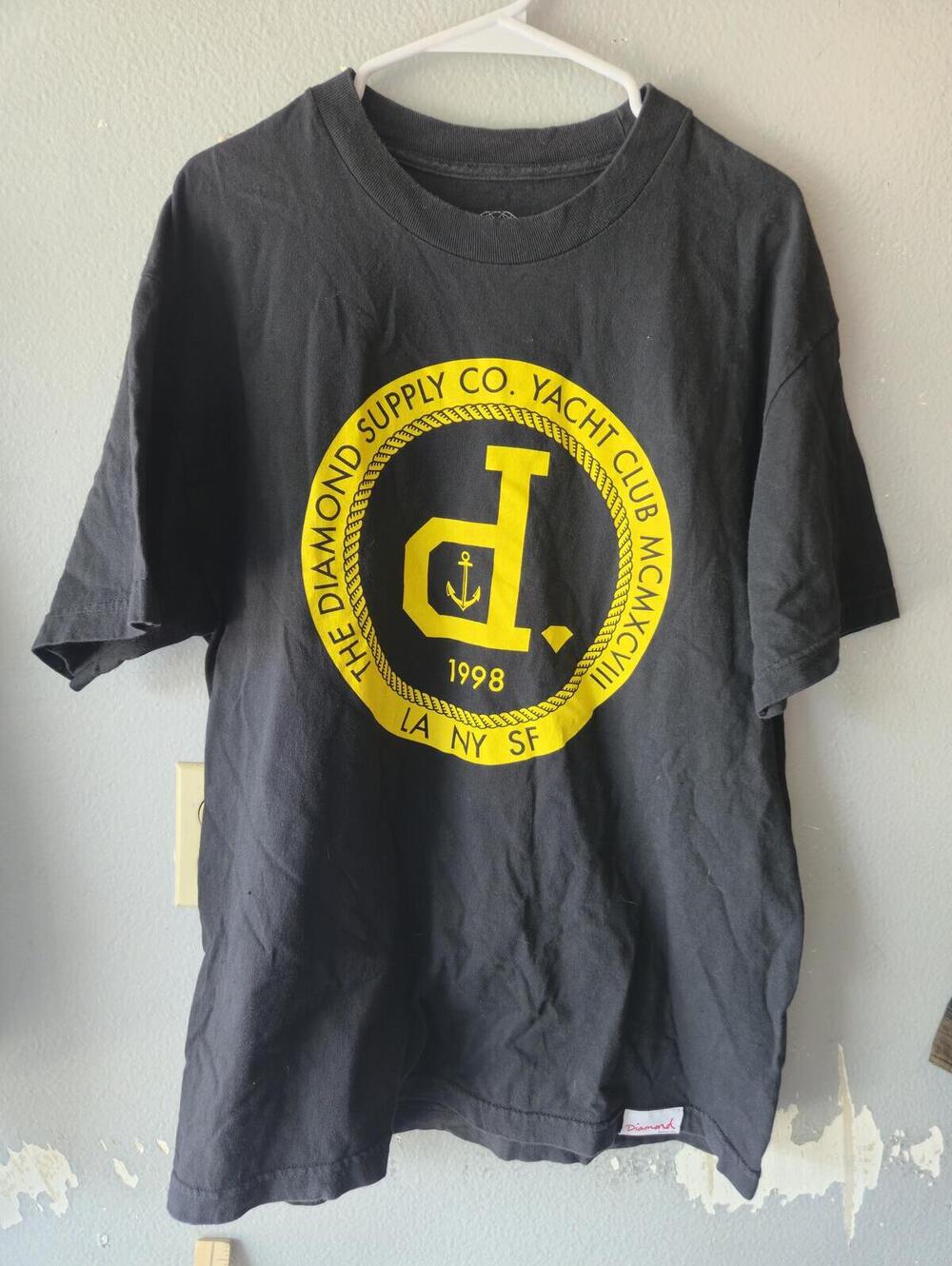Diamond Supply Co. Black Cotton Yacht Club Graphic T-Shirt Size L